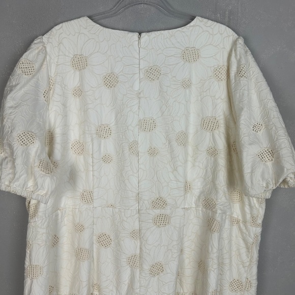 Alex Marie plus size 24W Phoebe shift dress ivory embroidered scalloped tiered - Picture 9 of 15